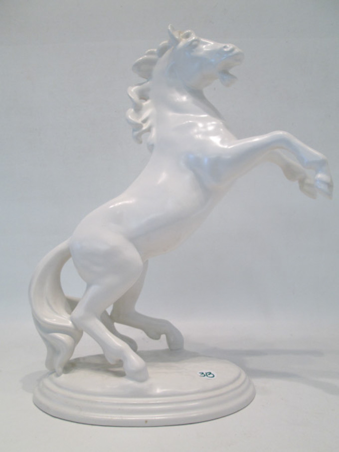 Appraisal: AUSTRIAN WIEN KERAMOS PORCELAIN HORSE in a rearing pose with