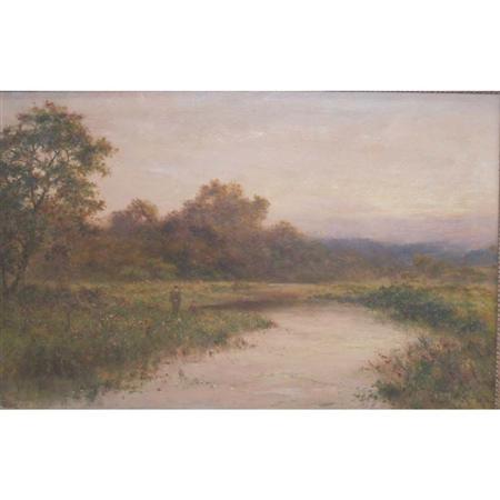 Appraisal: R Cook American th Century Figures in a River Landscape