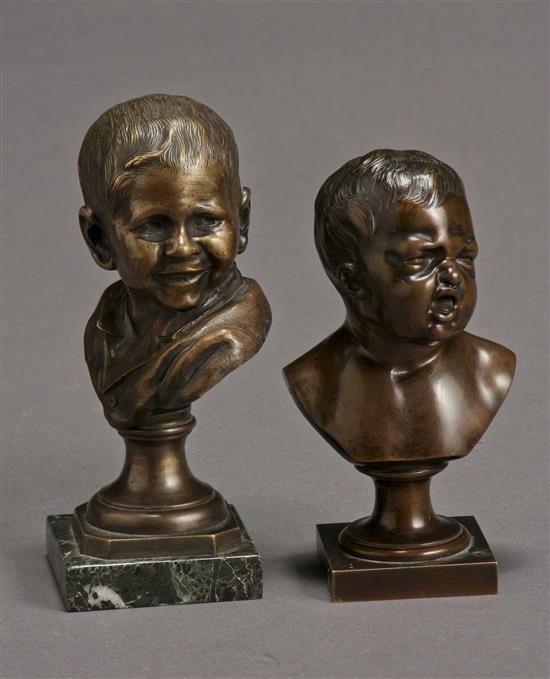 Appraisal: Lot Property of Various Owners Two Continental Bronze Busts of