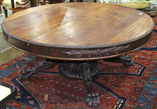 Appraisal: American Empire style mahogany center table reduced late th century