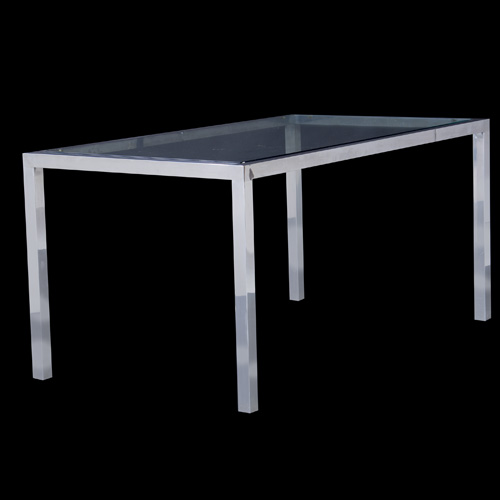 Appraisal: POST-WAR Aluminum dining table inset with plate glass top x