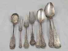 Appraisal: Five American silver spoons and three forks mostly th century