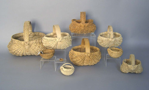 Appraisal: Ten contemporary baskets largest - x Provenance Collection of Richard