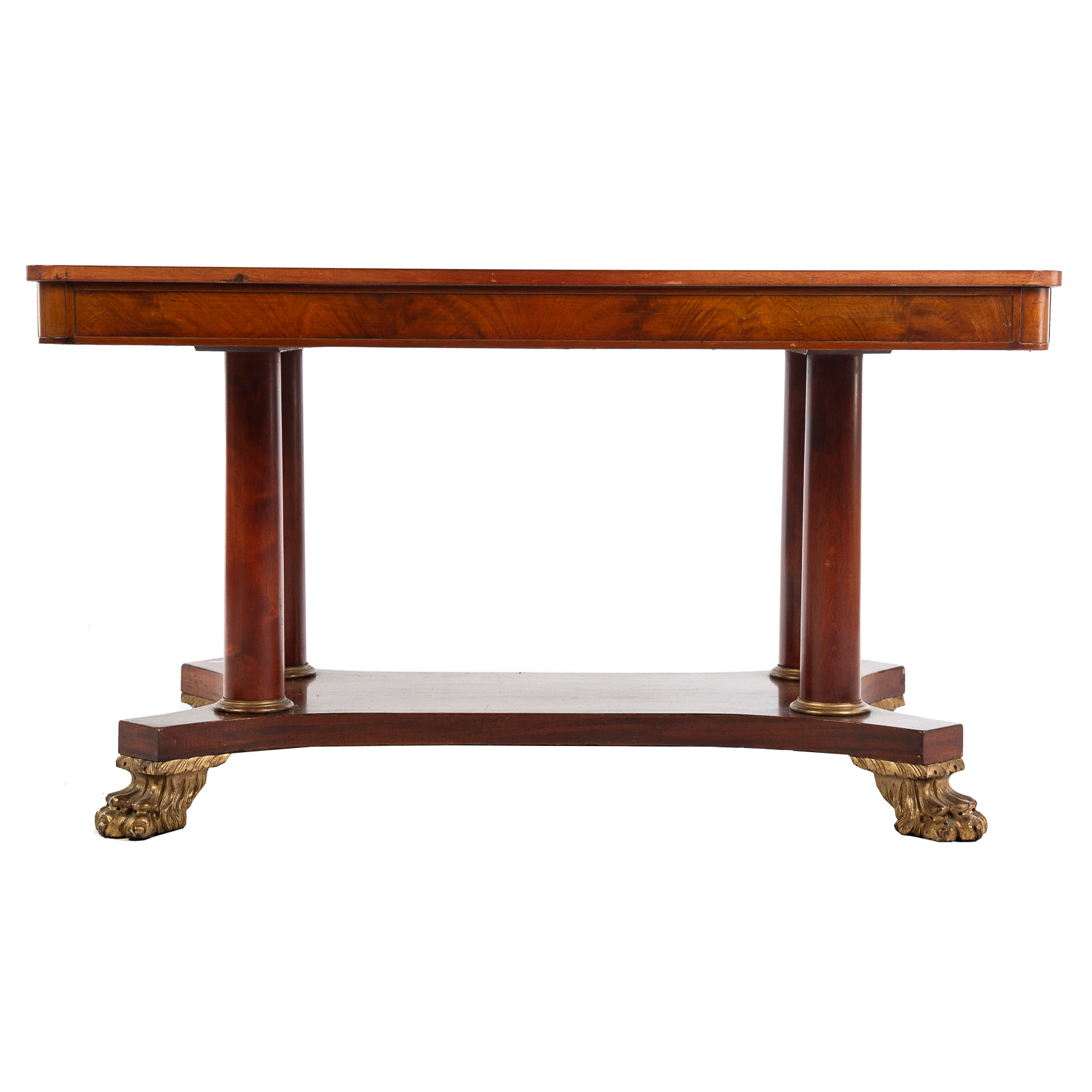 Appraisal: AMERICAN CLASSICAL STYLE MAHOGANY LIBRARY TABLE Early th century rectangular