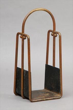 Appraisal: Vienna Secession Brass and Copper Log Holder in the Manner