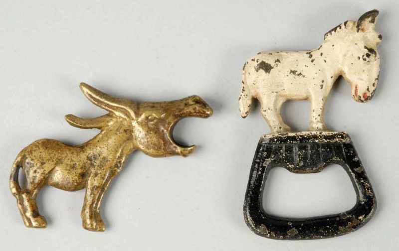 Appraisal: Lot of Cast Iron Donkey Bottle Openers Description Three cast