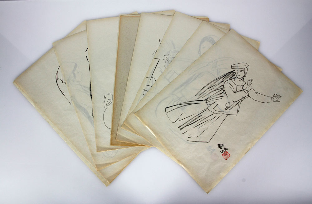 Appraisal: - Lot of Chinese Album Paintings Lot of thirteen pages