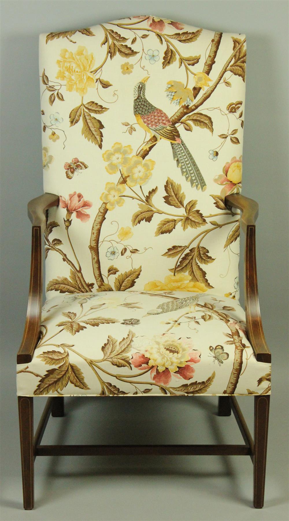 Appraisal: FEDERAL STYLE INLAID MAHOGANY LOLLING CHAIR KITTINGER FURNITURE COMPANY BUFFALO