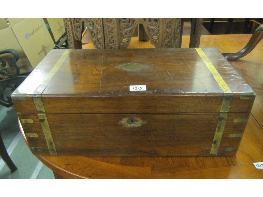 Appraisal: Victorian mahogany and brass bound lapdesk