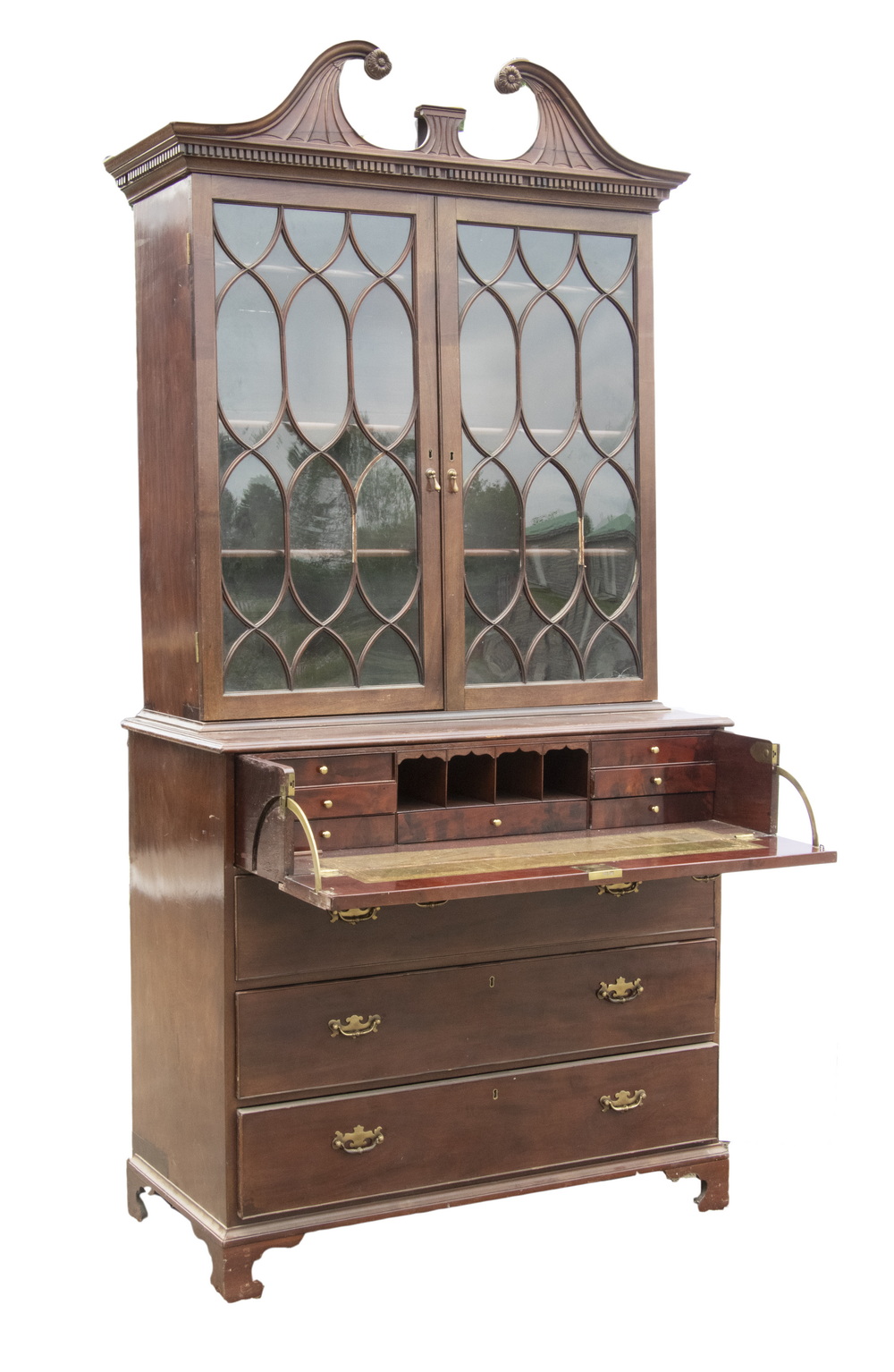 Appraisal: CHIPPENDALE BUTLER'S DESK Period American Chippendale Butler's Secretary Desk in