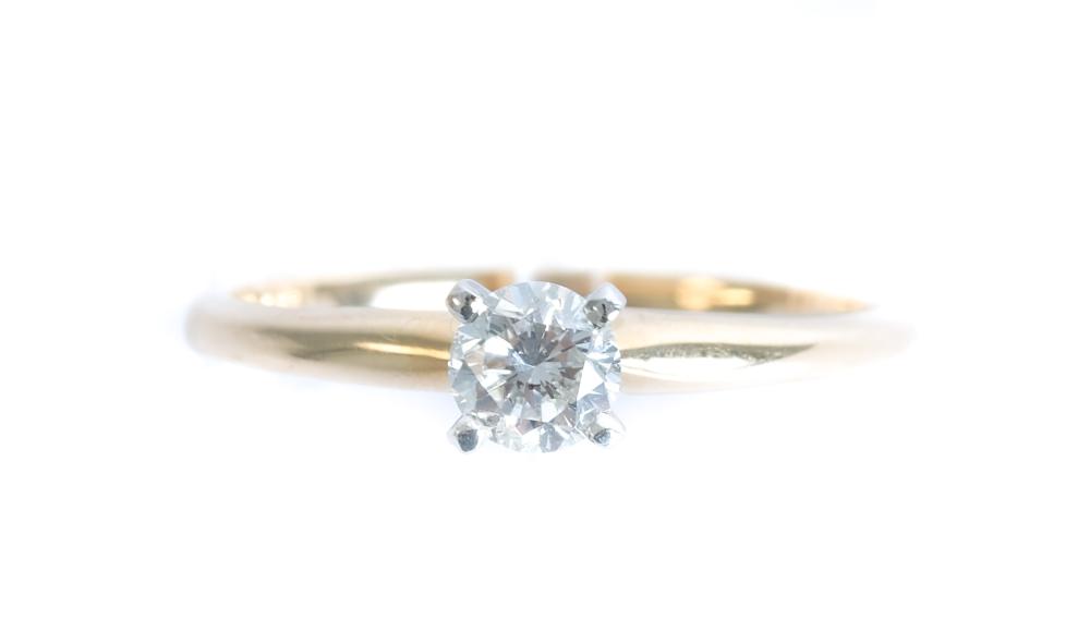 Appraisal: K YG DIAMOND SOLITAIRE ENGAGEMENT RING SIZE k yellow gold