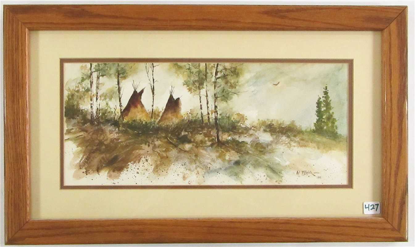 Appraisal: W FISHER WATERCOLOR ON PAPER United States th century Landscape