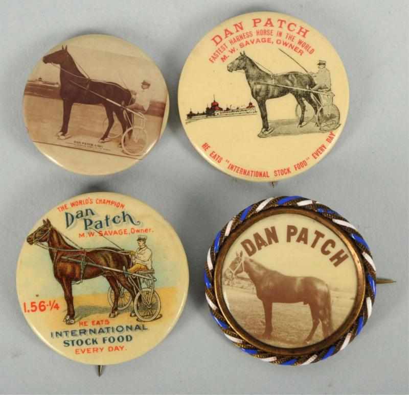 Appraisal: Lot of Celluloid Dan Patch Buttons Condition Excellent Size Largest