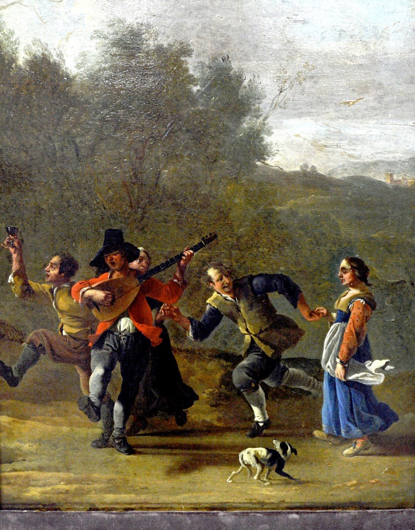 Appraisal: Follower of Johannes Lingelbach Musician and merrymakers oil on panel