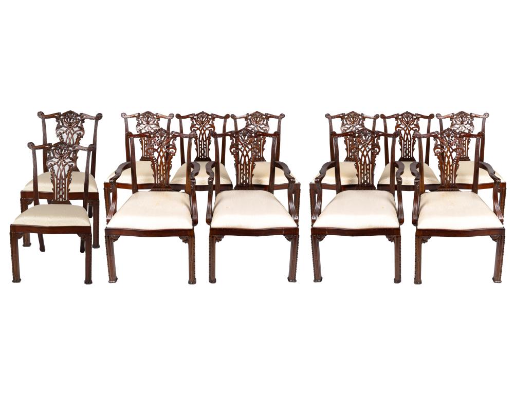 Appraisal: TWELVE MAITLAND SMITH MAHOGANY DINING CHAIRSsigned in the Chippendale style