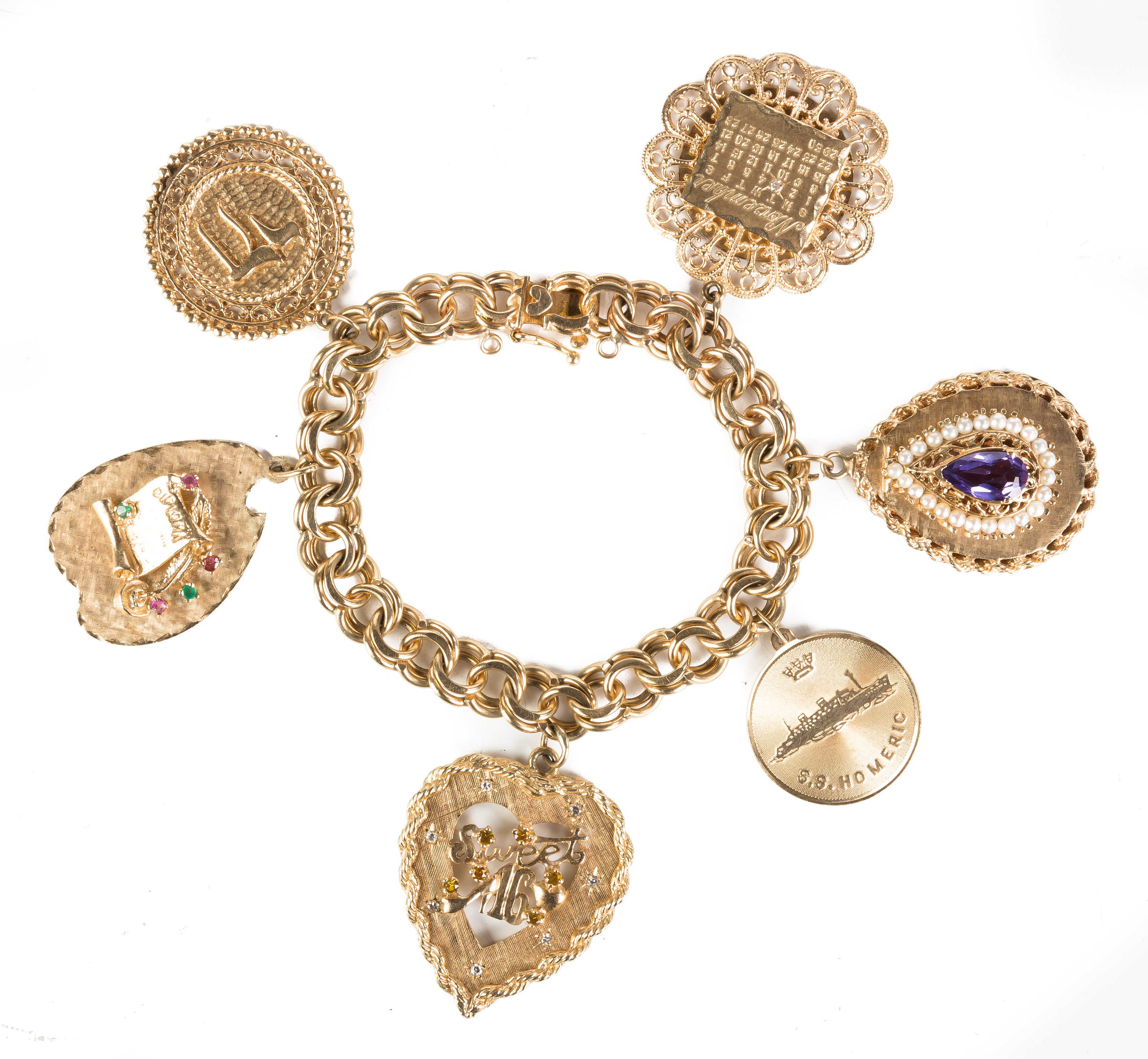 Appraisal: Vintage K Gold Charm Bracelet dwt