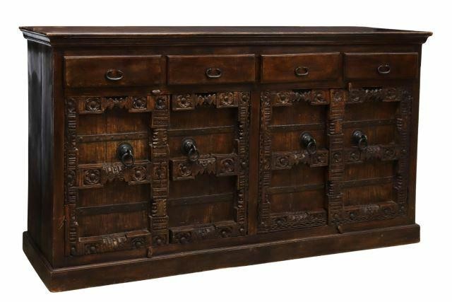 Appraisal: Baroque style sideboard th c long rectangular case fitted with