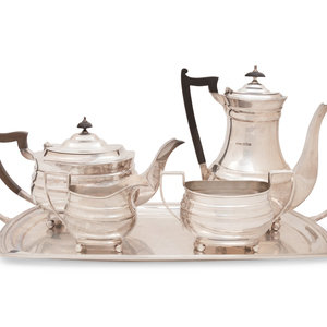 Appraisal: An English Silver Four-Piece Tea and Coffee Service William Suckling