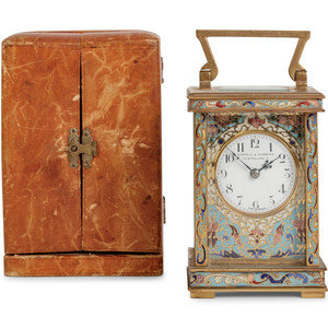 Appraisal: A French Champlev Enamel Cased Carriage Clock Retailed by Cowell