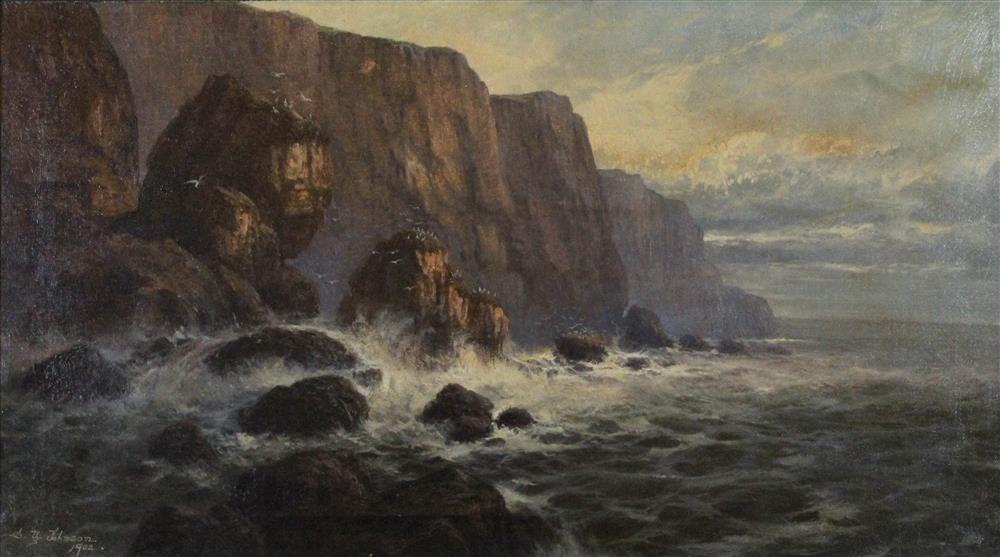 Appraisal: SIDNEY YATES JOHNSON AMERICAN TH CENTURY ROCKY COASTAL SCENE Oil