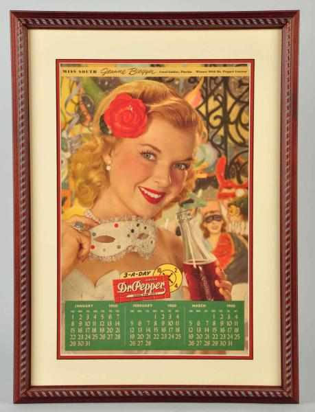 Appraisal: Lot of Framed Dr Pepper Items Description Includes a calendar