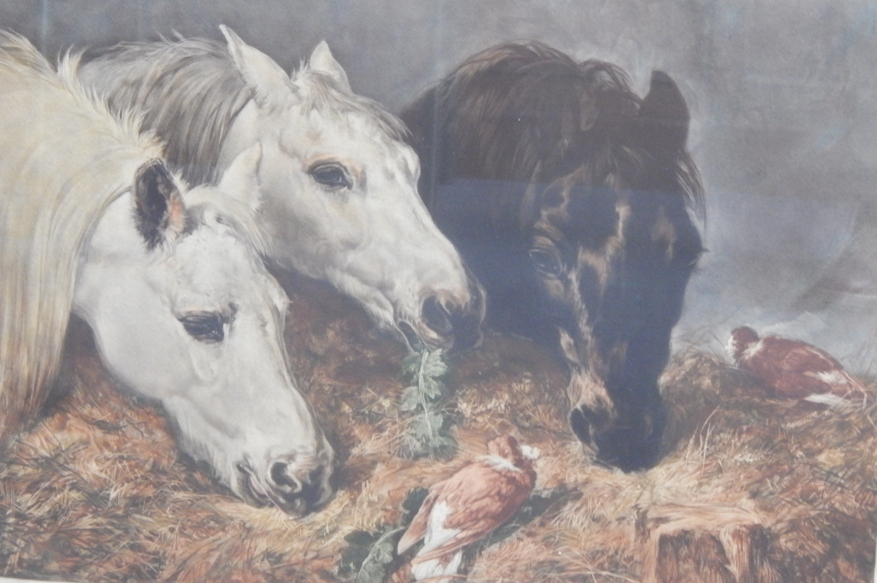 Appraisal: Lawrence Josset Stable companions lithographic print signed proof stamp published