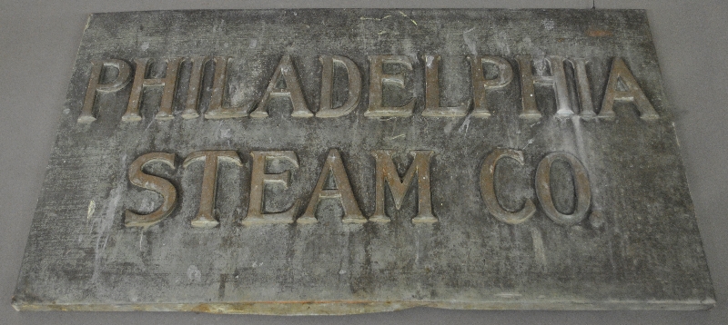 Appraisal: - Copper sign Philadelphia Steam Co h x w -