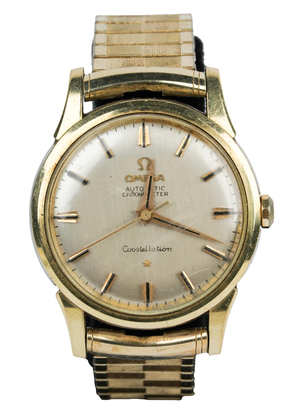 Appraisal: OMEGA 'CONSTELLATION' KARAT YELLOW GOLD STAINLESS STEEL WATCHmarked 'Omega Automatic