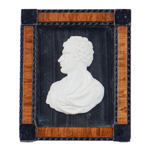 Appraisal: A glass paste bas relief portrait of Lord Byron mm