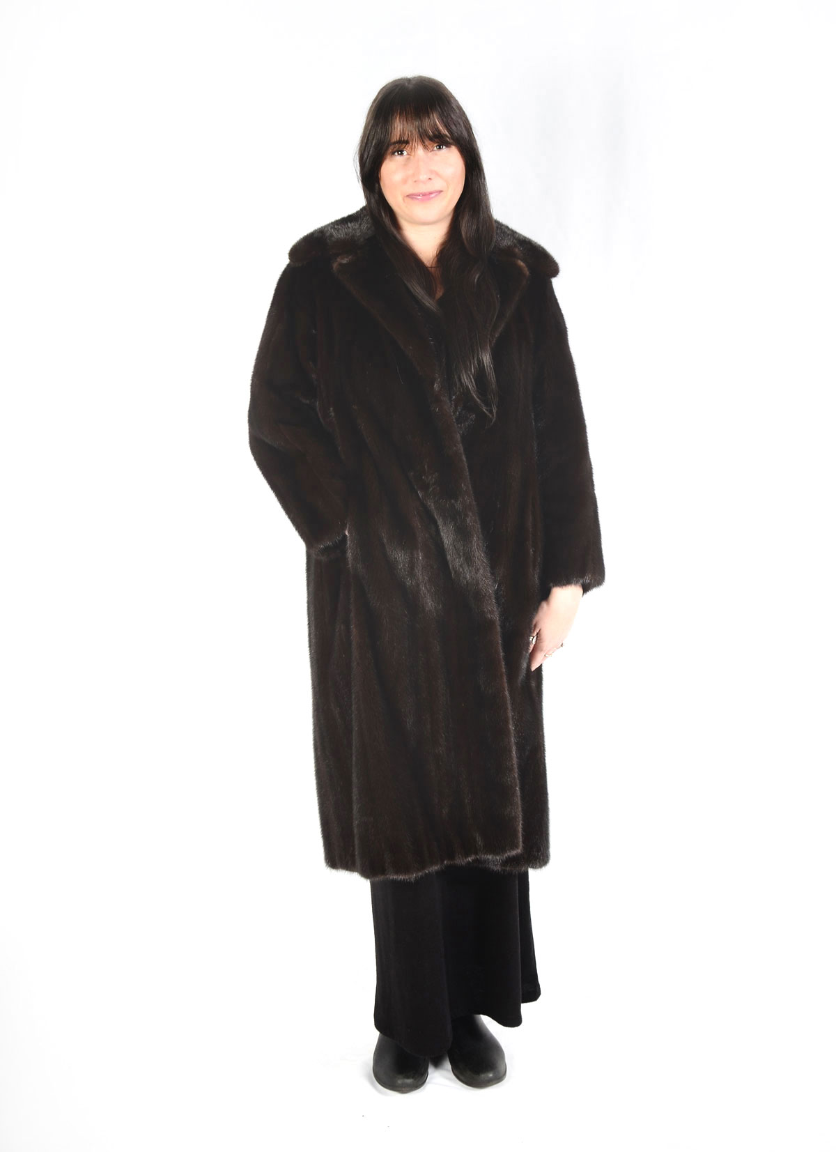 Appraisal: VINTAGE DARK BROWN MINK COAT From York Furs at Regenstern's