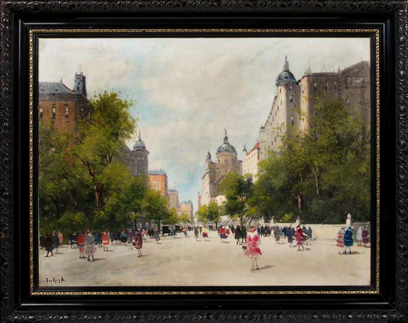 Appraisal: Antal Berkes Hungarian - View of a Parisian Boulevard oil