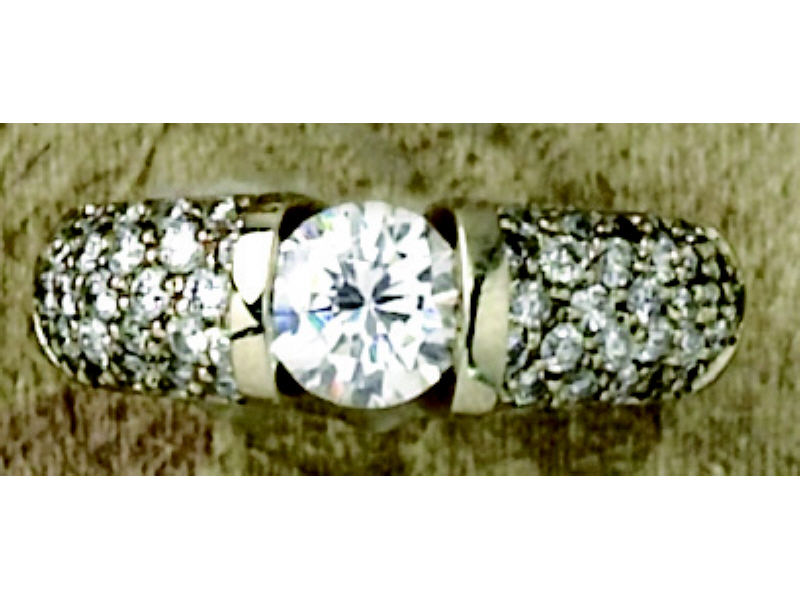 Appraisal: DIAMOND SEMI MOUNT k white gold tension pave' ring set