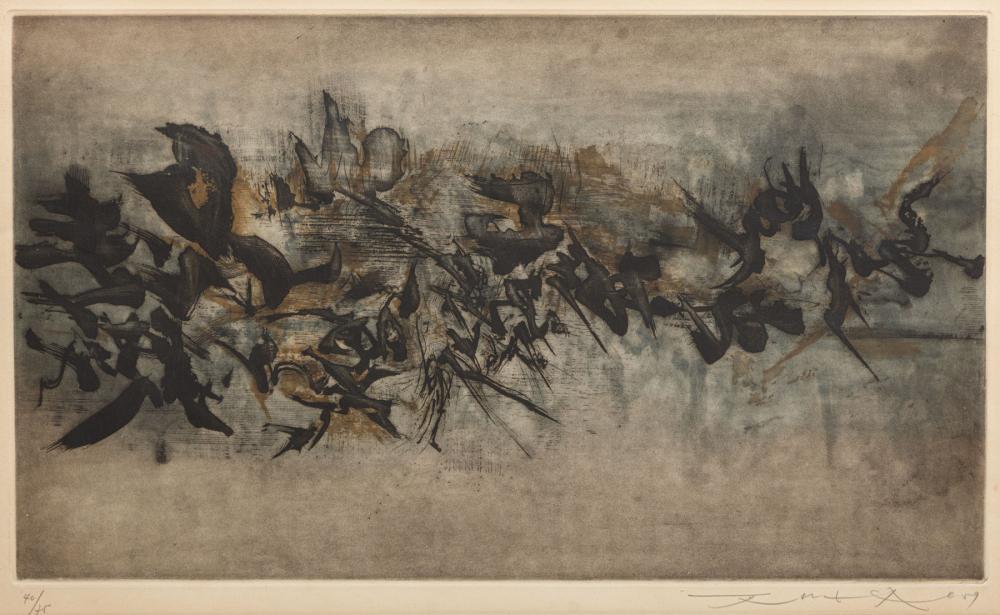 Appraisal: Zao Wou-Ki Chinese - Untitled Agerup lithograph in colors on