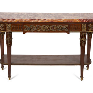 Appraisal: A Louis XVI Style Marble Top and Gilt Bronze Mounted