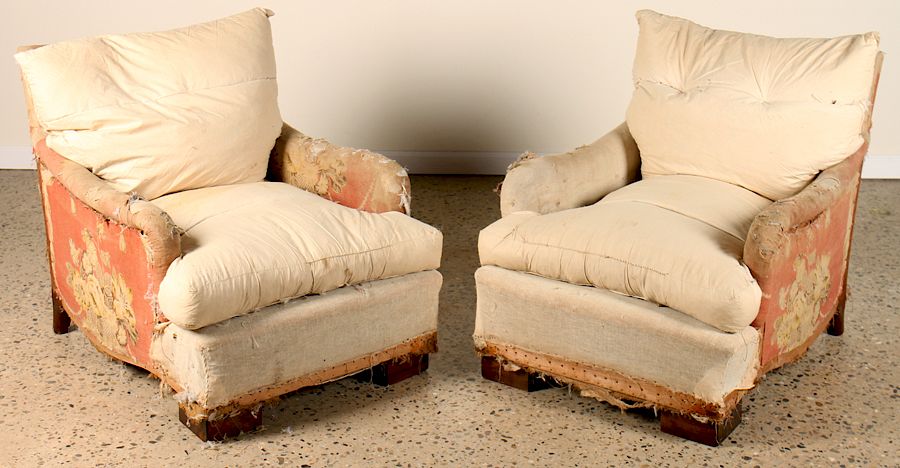 Appraisal: UPHOLSTERED CLUB CHAIRS MANNER OF ANDRE ARBUS A pair of