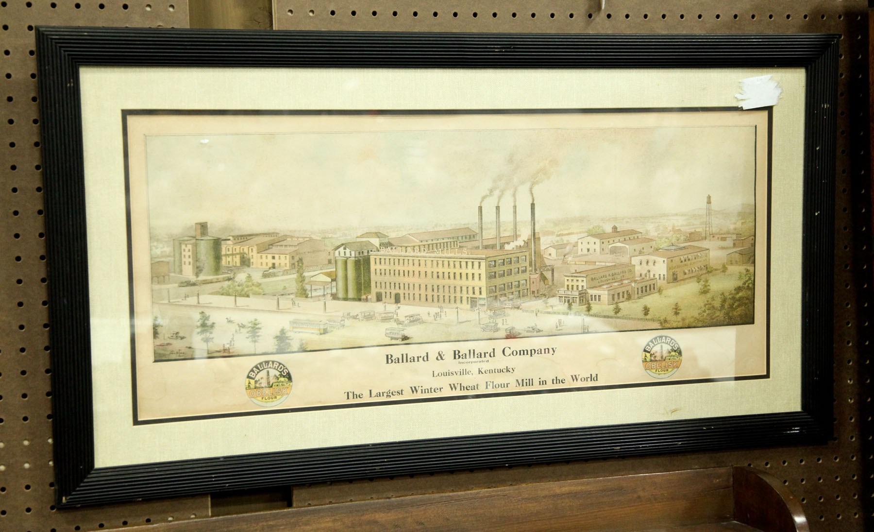 Appraisal: FRAMED ADVERTISING SIGN American late th century Lithograph for ''Ballard