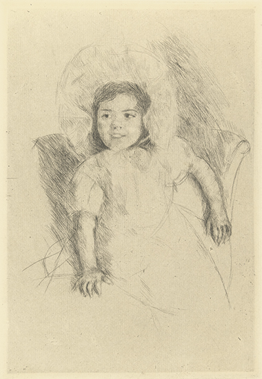 Appraisal: MARY CASSATT Margot Wearing a Bonnet No Drypoint on cream