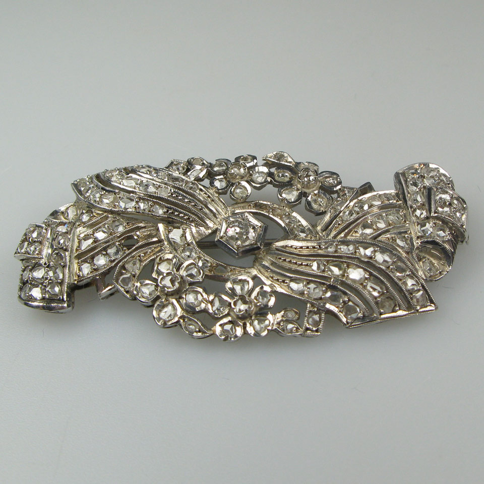 Appraisal: Silver Spray Brooch set with an old cut and rose