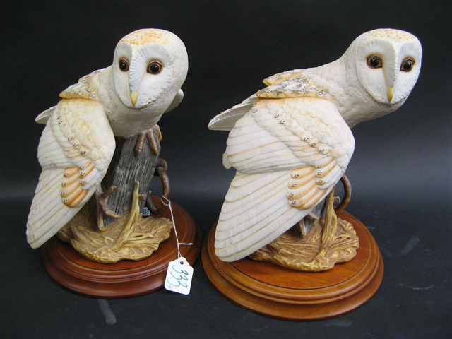 Appraisal: PAIR FINE PORCELAIN BARN OWLS hand painted and issued by