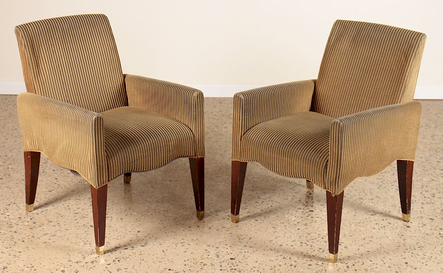 Appraisal: PAIR OLIVIER GAGNERE ROSEWOOD ARM CHAIRS A pair of Olivier