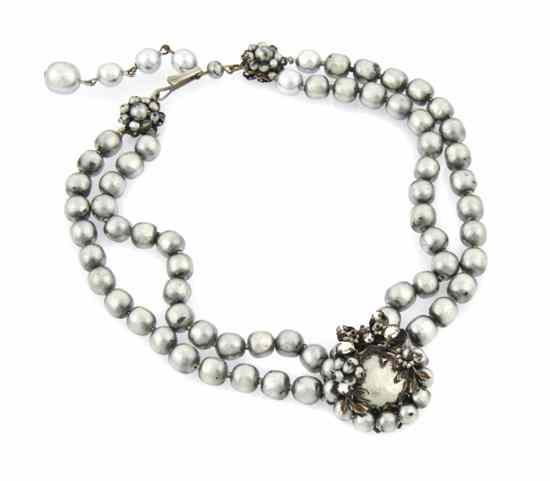 Appraisal: A DeMario Gray Baroque Pearl Double Strand Necklace s with