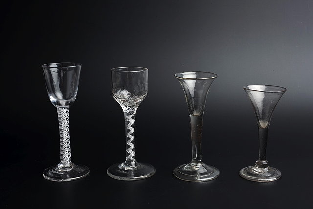 Appraisal: AN TH CENTURY WINE GLASS with plain rounded bucket shaped