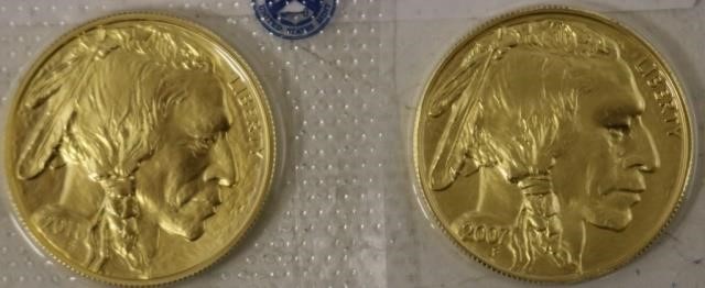 Appraisal: TWO GOLD INDIAN COINS AND IN U S MINT PACKAGING