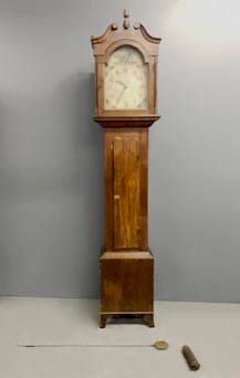 Appraisal: Pine Tall Case Clock Pine tall case clock with thirty-hour