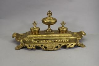 Appraisal: Thai Brass Inkwell Thai Brass Inkwell Dimensions x x in