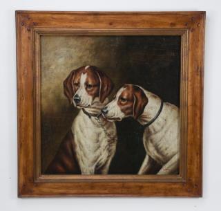 Appraisal: Trevor James O c of two hunting dogs signed Trevor