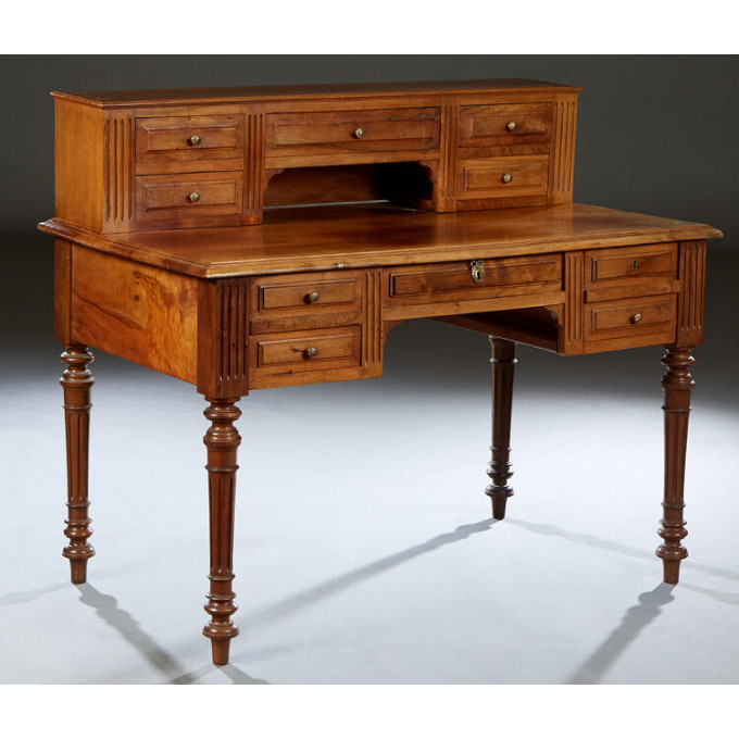 Appraisal: French Louis Philippe Style Carved Walnut Desk late th c