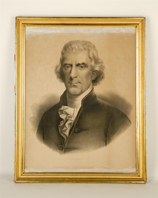 Appraisal: th C Lithograph Thomas Jefferson print by M H Traubel