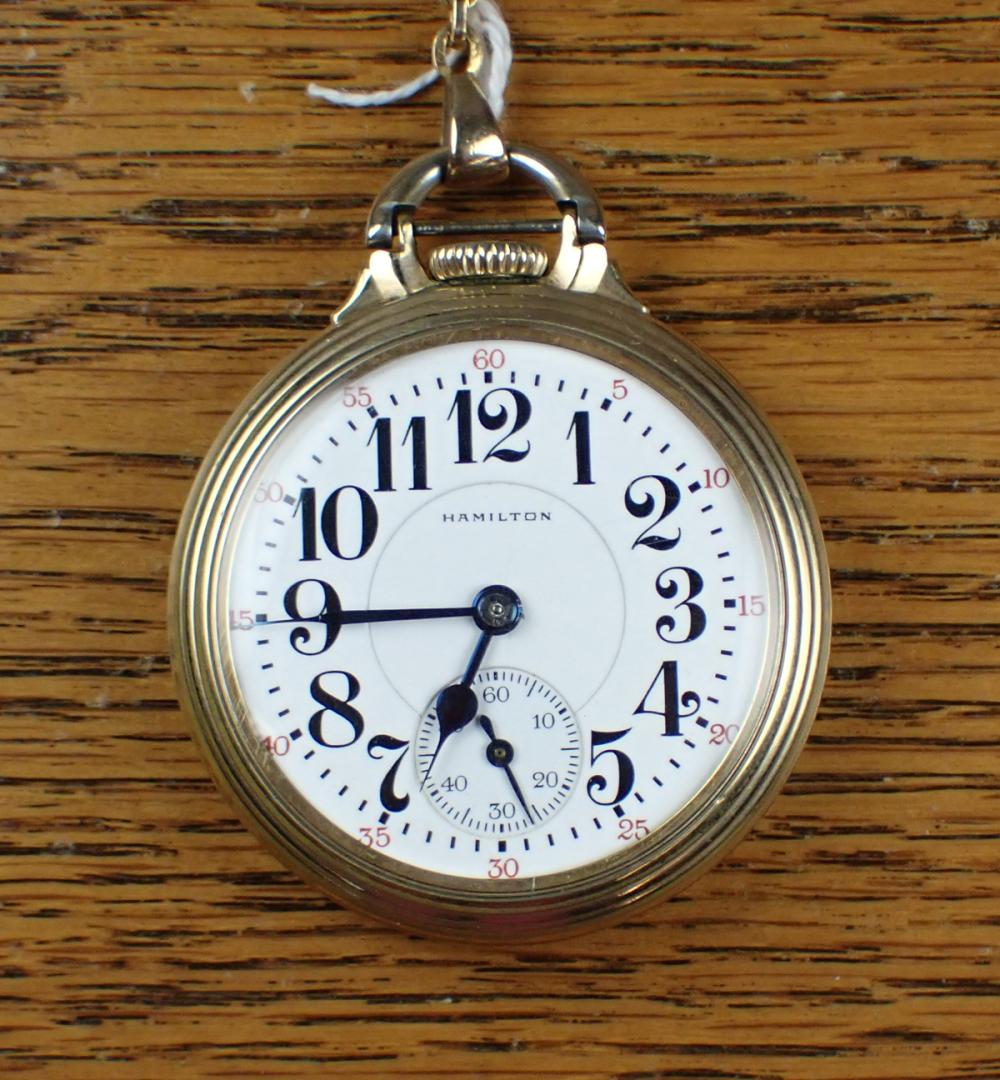 Appraisal: HAMILTON MODEL OPEN FACE POCKET WATCH having hour minute dial