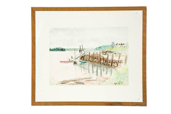 Appraisal: LAKE SCENE BY MALVIN MARR ZSISSLY ALBRIGHT ILLINOIS - Watercolor